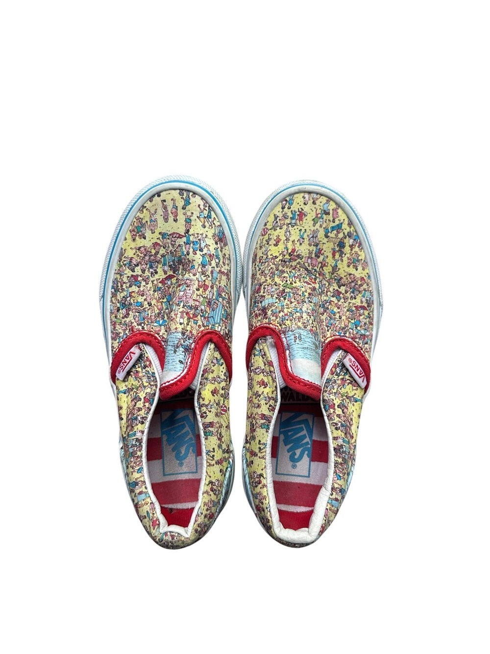 Vans Classic Slip-On Sneakers Where's Waldo Beach Theme‎ Toddler Size 12